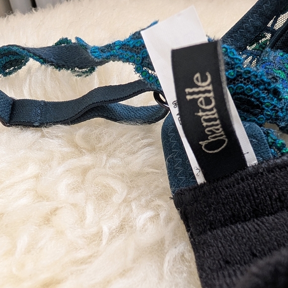 CHANTELLE * Vendôme* DEMI BRA  -STYLE 1905- EMERALD GREEN AND EMBROIDERED LACE - Picture 7 of 8